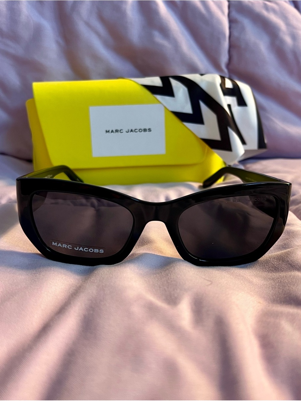 Marc Jacobs Black Cat-Eye Sunglasses with Dark Lenses